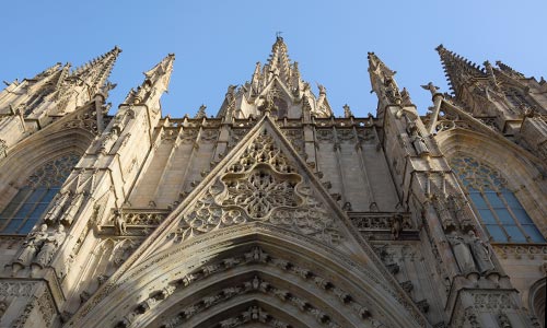  info Gothick monuments Spain facade Gothic Revival cathedral Barcelona 