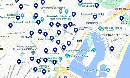 localizar establecimientos alojamiento barcelona mapa alojamientos