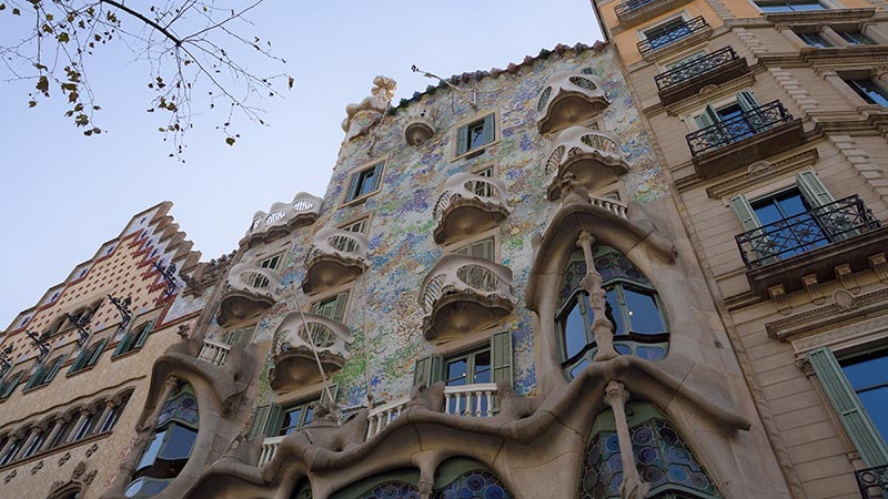  Casa Batllo, the work of the architect Antoni Gaudi, is part of the so-called Apple of Discord 